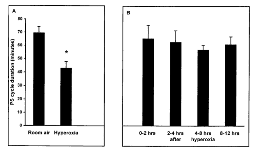 Effect of hyperoxia on PS cycle duration